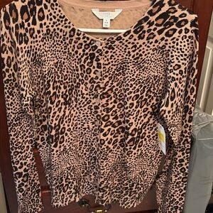 Time and Tru Leopard Button Down Shirt